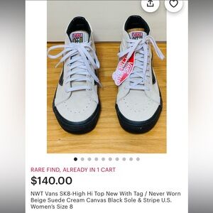 !!RARE!! Vans Off The Wall Suede White and Black High-Top Sneakers 8.5